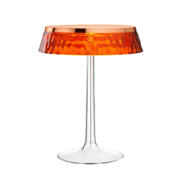 Flos Bon Jour Tafellamp Koperen Frame en Amberkleurige Kap