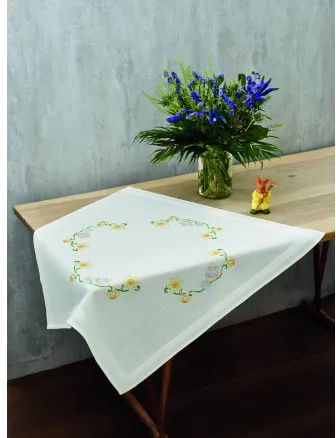 Permin Borduurpakket Narcissen & eieren 80x80cm