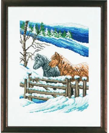 Permin Borduurpakket Afbeelding Winterfolden 29x37cm