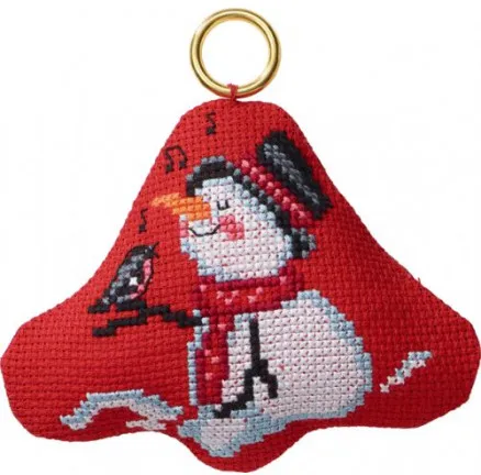 Permin Borduurpakket Sneeuwman in bel 9x8cm