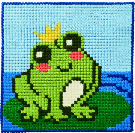 Permin Borduurpakket Kinderstramien Kikker 25x25cm