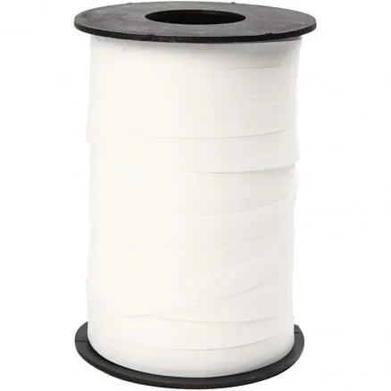Cadeaulint, wit, B: 10 mm, mat, 250 m/ 1 rol.