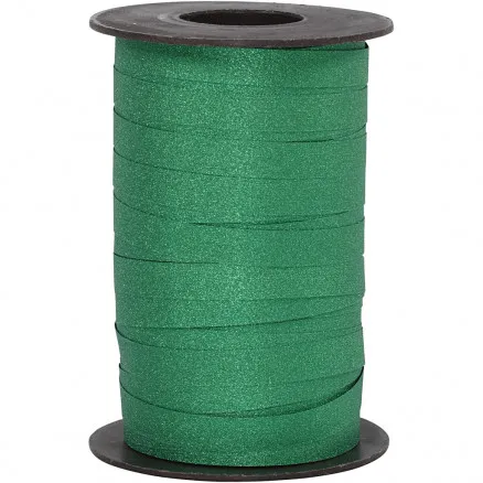 Cadeaulint, groen, B: 10 mm, glitter, 100 m/ 1 rol.