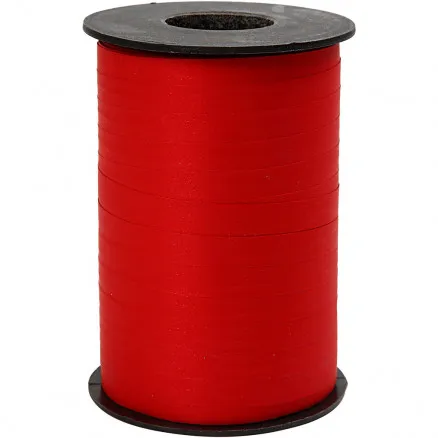 Cadeaulint, rood, B: 10 mm, mat, 250 m/ 1 rol.