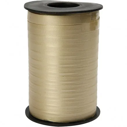 Cadeaulint, goud, B: 10 mm, mat, 250 m/ 1 rol.