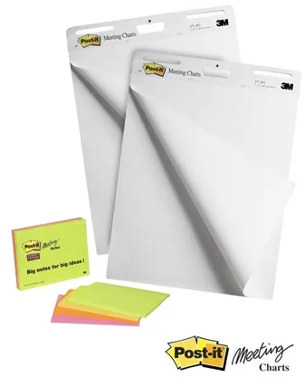 3M Post-it Super Sticky - flip-overblok - 635 x 762 mm - 30 vellen (verpakking van 2)