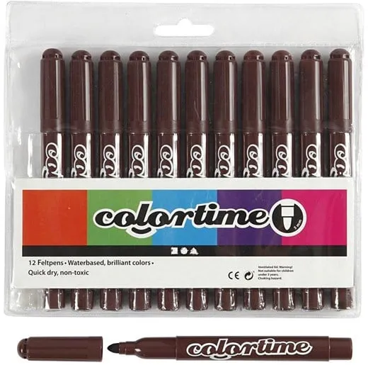 Creativ Company Donkerbruin Jumbo markers 12 stuks.