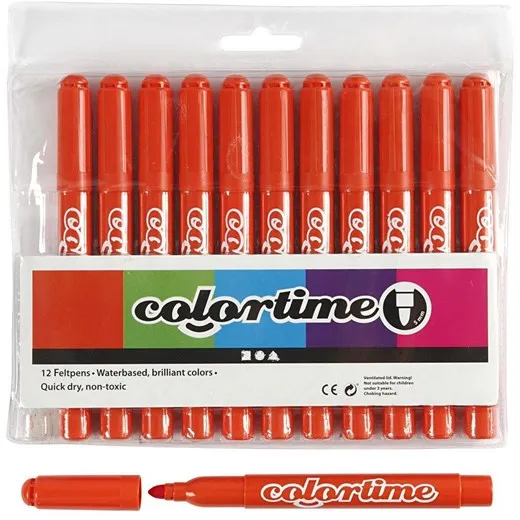Creativ Company Donkeroranje Jumbo markers 12 stuks.