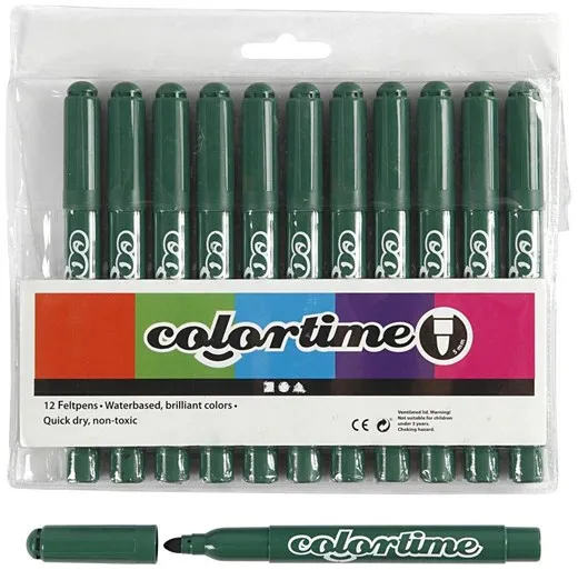 Creativ Company Green Jumbo pennen 12 stuks.