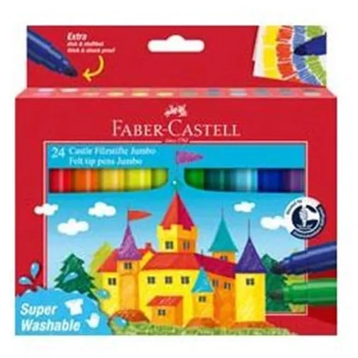 Faber Castell Viltstift Jumbo Super Afwasbaar (24 stuks)