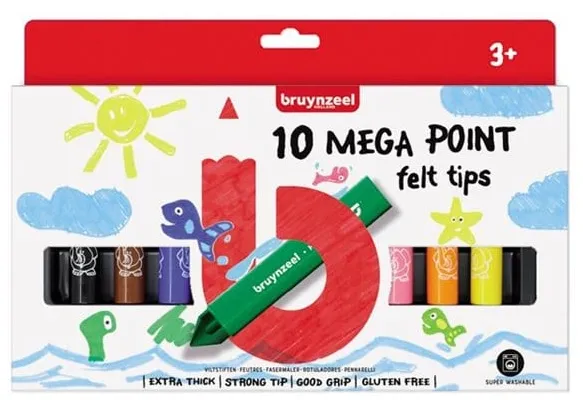Bruynzeel Kids Mega Viltstiften 10 stuks.